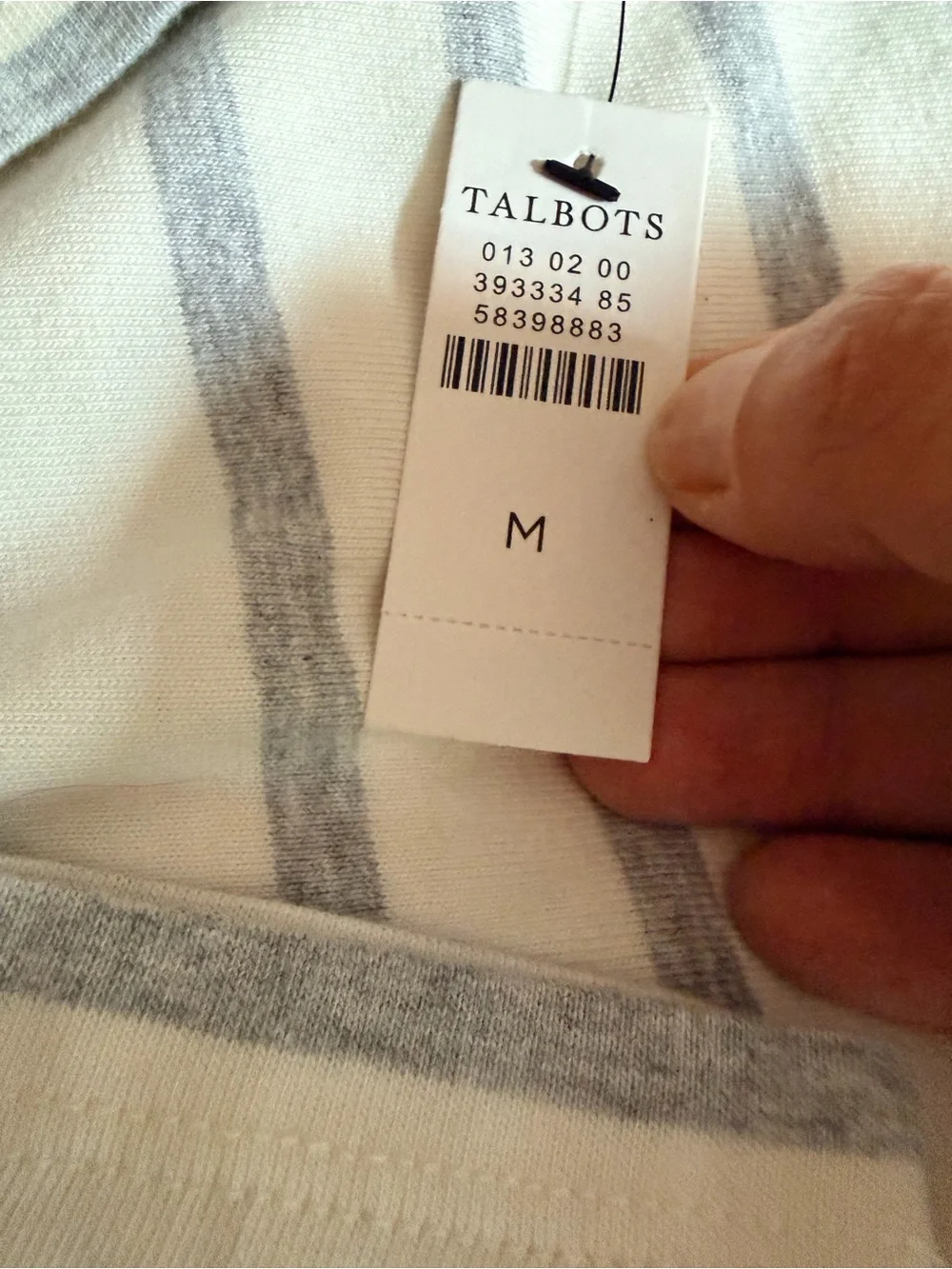 NWT Talbots Sequin Ribbon Stripe Mockneck Longsleeve Tee, Medium